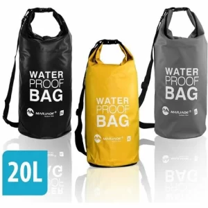 Eyepower Trockentasche DryBag 20L Grau 100% Wasserdicht Ultraleicht Schultergurt 13