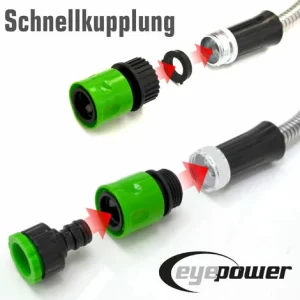 EYEPOWER 22,5 M Knickfreier Gartenschlauch Edelstahl Wasserschlauch Flex Metall Schlauch 11