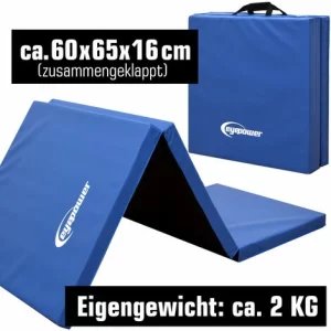 EYEPOWER XL Gymnastikmatte 190x60x5cm – Faltbare Turnmatte 11
