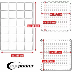 EYEPOWER 8,4 M² Poolunterlage – 24 EVA Matten 62×62 – Unterlegmatten Set – Pool Unterlage 15