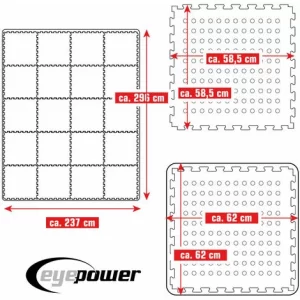 EYEPOWER 7 M² Poolunterlage – 20 EVA Matten 62×62 – Unterlegmatten Set – Pool Unterlage 15