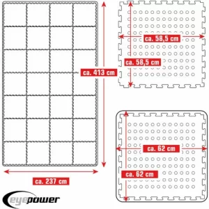 EYEPOWER 9,8 M² Poolunterlage – 28 EVA Matten 62×62 – Unterlegmatten Set – Pool Unterlage 15