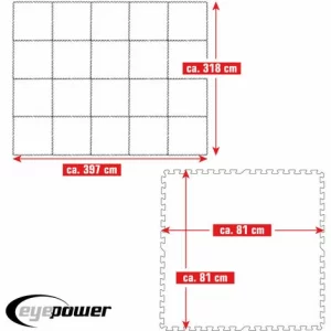 EYEPOWER 12,6 M² Poolunterlage – 20 EVA Matten 81×81 Pool Unterlage – Unterlegmatten Set 15