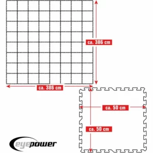 EYEPOWER 15 M² Poolunterlage – 64 EVA Matten 50×50 Pool Unterlage – Unterlegmatten Set 15