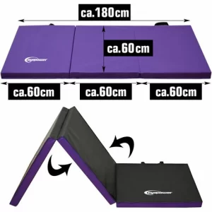 EYEPOWER XL Gymnastikmatte 180x60x5cm – Faltbare Turnmatte 9