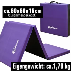 EYEPOWER XL Gymnastikmatte 180x60x5cm – Faltbare Turnmatte 11
