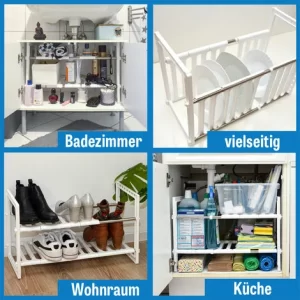 EYEPOWER Unterschrankregal Küchenregal 39-67 Cm Teleskopregal Unterschrank Regal Küche 13