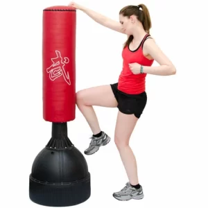 EYEPOWER 160 Cm Standboxsack Box Punching Bag Standfuß PU Boxsack Stehend Boxständer Rot 11
