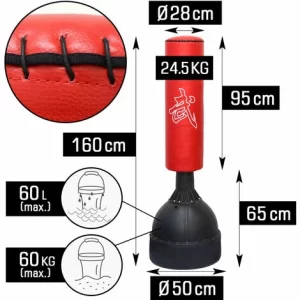 EYEPOWER 160 Cm Standboxsack Box Punching Bag Standfuß PU Boxsack Stehend Boxständer Rot 13