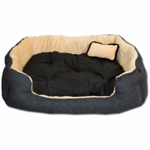 Eyepower Hundebett 82x70x20 Cm Hundekissen Waschbar Tierkissen Tierbett Katzenbett Katzenkissen Innenkissen Schwarz-Beige 6