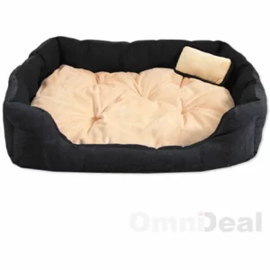 Eyepower Katzenbett Hundebett 70x60x18 Cm Katzenkissen Hundekissen Waschbar Tierkissen Tierbett Innenkissen Beige-Schwarz 11