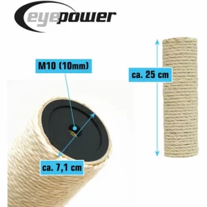 EYEPOWER 25 Cm Sisalstamm Für Katzen Kratzbaum – M10 Sisal Ersatzstamm – Katzenbaum 13