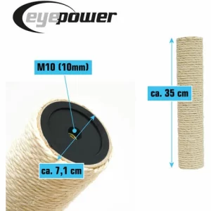 EYEPOWER 35 Cm Sisalstamm Für Katzen Kratzbaum – M10 Sisal Ersatzstamm – Katzenbaum 13