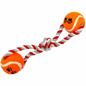 EYEPOWER Zerrspielzeug Hundespielzeug 2 Tennisbälle Tierspielzeug 11