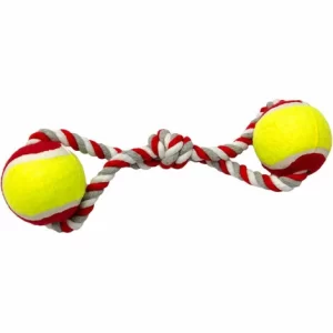 EYEPOWER Zerrspielzeug Hundespielzeug 2 Tennisbälle Tierspielzeug 15