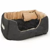 Eyepower Katzenbett Hundebett 50x45x18 Cm Katzenkissen Hundekissen Waschbar Tierkissen Tierbett Innenkissen Schwarz-Beige 17