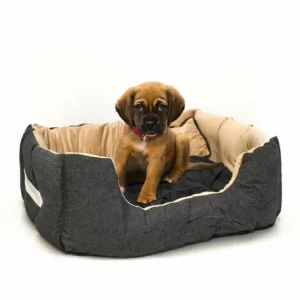 Eyepower Katzenbett Hundebett 50x45x18 Cm Katzenkissen Hundekissen Waschbar Tierkissen Tierbett Innenkissen Schwarz-Beige 9