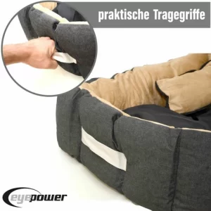 Eyepower Katzenbett Hundebett 50x45x18 Cm Katzenkissen Hundekissen Waschbar Tierkissen Tierbett Innenkissen Schwarz-Beige 11