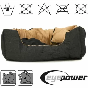 Eyepower Katzenbett Hundebett 50x45x18 Cm Katzenkissen Hundekissen Waschbar Tierkissen Tierbett Innenkissen Schwarz-Beige 13
