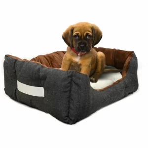 Eyepower Katzenbett Hundebett 50x45x18 Cm Katzenkissen Hundekissen Waschbar Tierkissen Tierbett Innenkissen Braun-Weiß 9