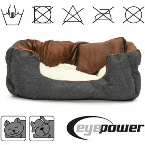 Eyepower Katzenbett Hundebett 50x45x18 Cm Katzenkissen Hundekissen Waschbar Tierkissen Tierbett Innenkissen Braun-Weiß 11