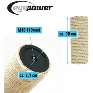 EYEPOWER 20 Cm Sisalstamm Für Katzen Kratzbaum – M10 Sisal Ersatzstamm – Katzenbaum 13