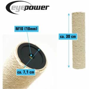 EYEPOWER 30 Cm Sisalstamm Für Katzen Kratzbaum – M10 Sisal Ersatzstamm – Katzenbaum 13